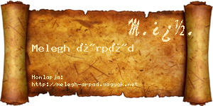 Melegh Árpád névjegykártya